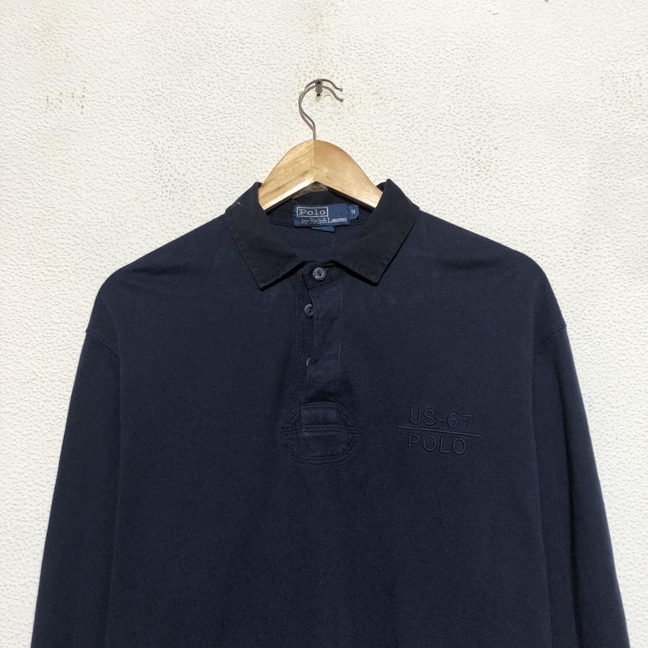 Vintage 90s Navy Polo Ralph Lauren Rugby Shirt - Medium