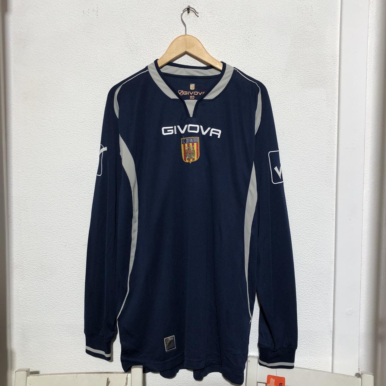 BNWT Vintage 2009 US Catanaro Football Shirt Navy 3rd Kit Long Sleeve Givova - XL