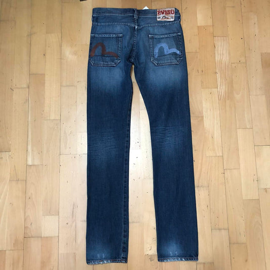 Vintage Navy Evisu Jeans Slim Fit - 30W 34L