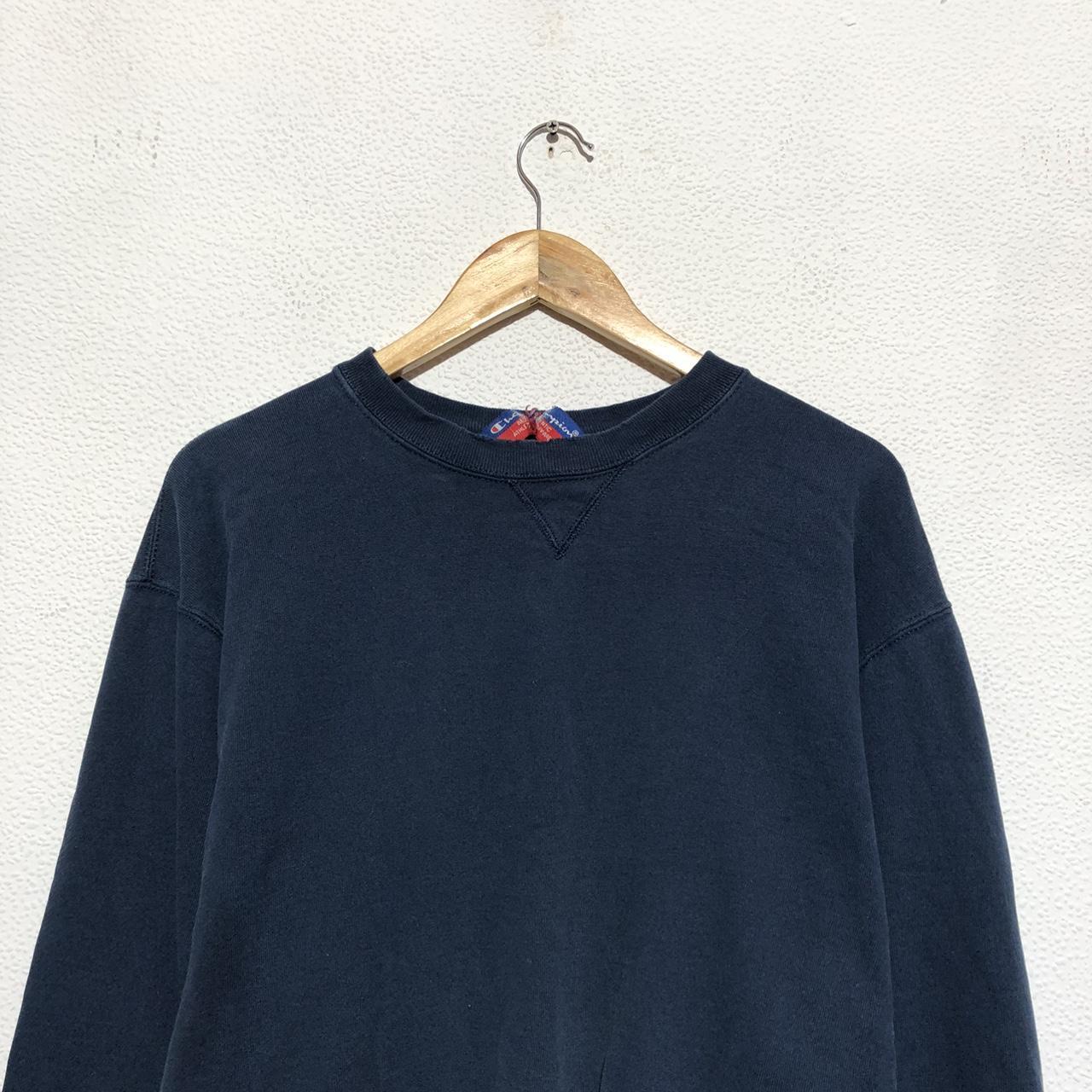 Vintage Dark Navy Champion Blank Sweatshirt - Large