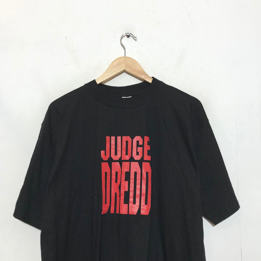 Deadstock Vintage 90s Black Judge Dredd Movie Promo T Shirt Single stitch