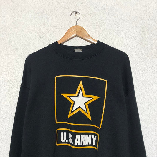 Vintage 90s Black US Army Sweatshirt - Large