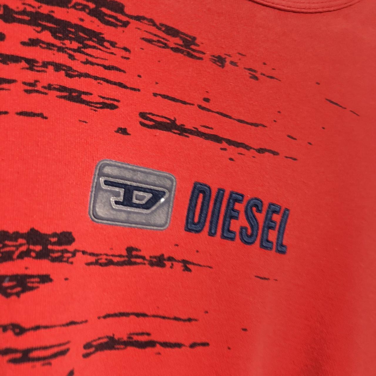 Vintage 90s Red Patterned Diesel T Shirt - Large