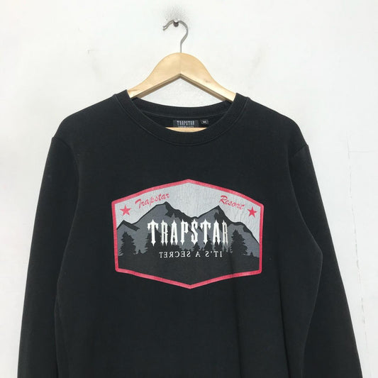 Black Trapstar Sweatshirt Spellout Print - Medium