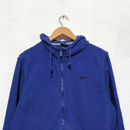 Vintage Blue Nike Full Zip Hoodie - Medium