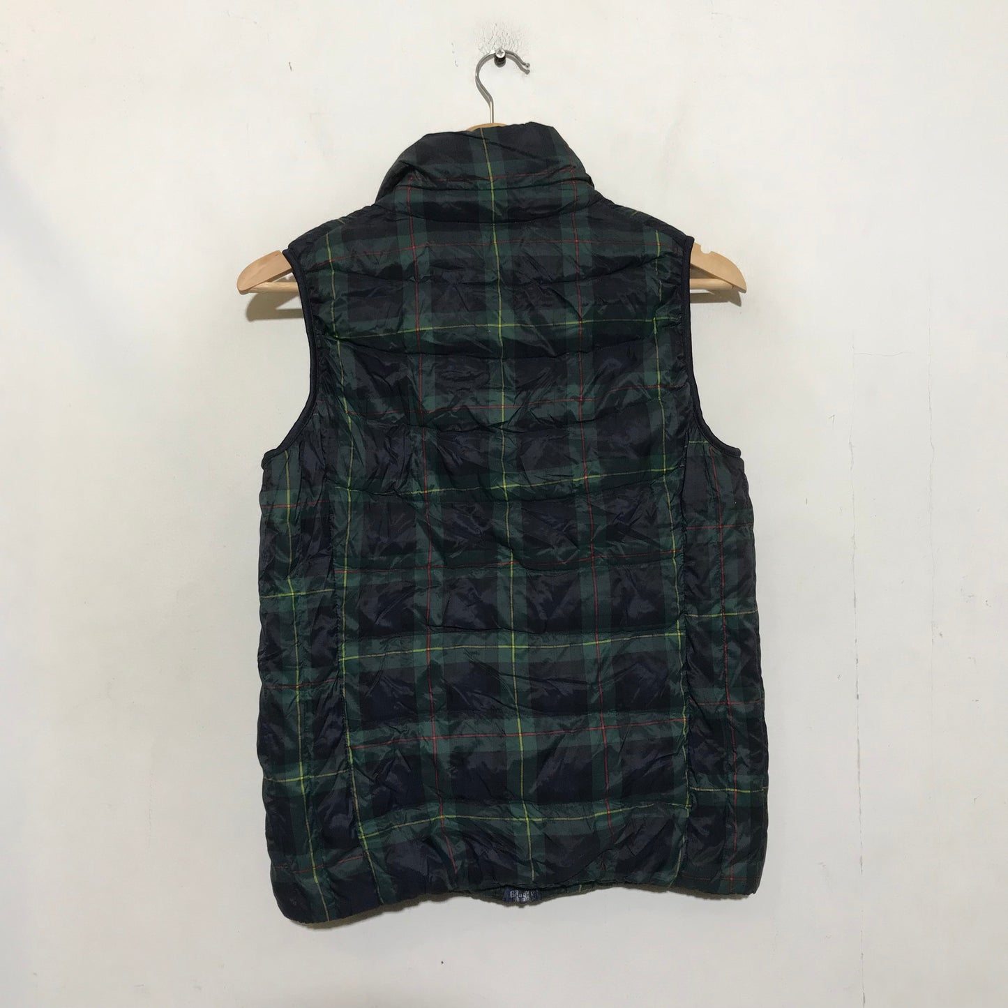 Green Chequered Uniqlo Puffer Gillet Jacket - Small – Leech Vintage